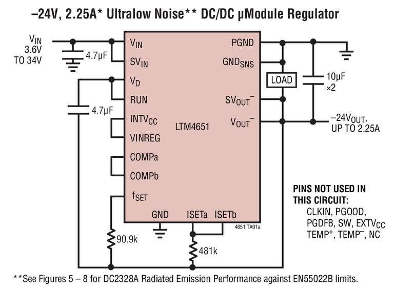 R�gulateur �Module inverseur, 58V en entr�e, 24W, conforme � la norme EN55022 de classe B