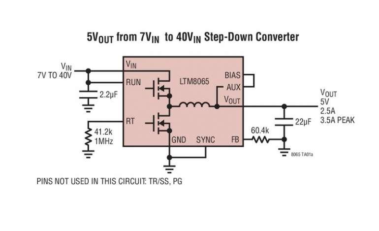 R�gulateur �Module Silent Switcher 2,5A, 42V en entr�e, en bo�tier BGA 6,25mm x 6,25mm