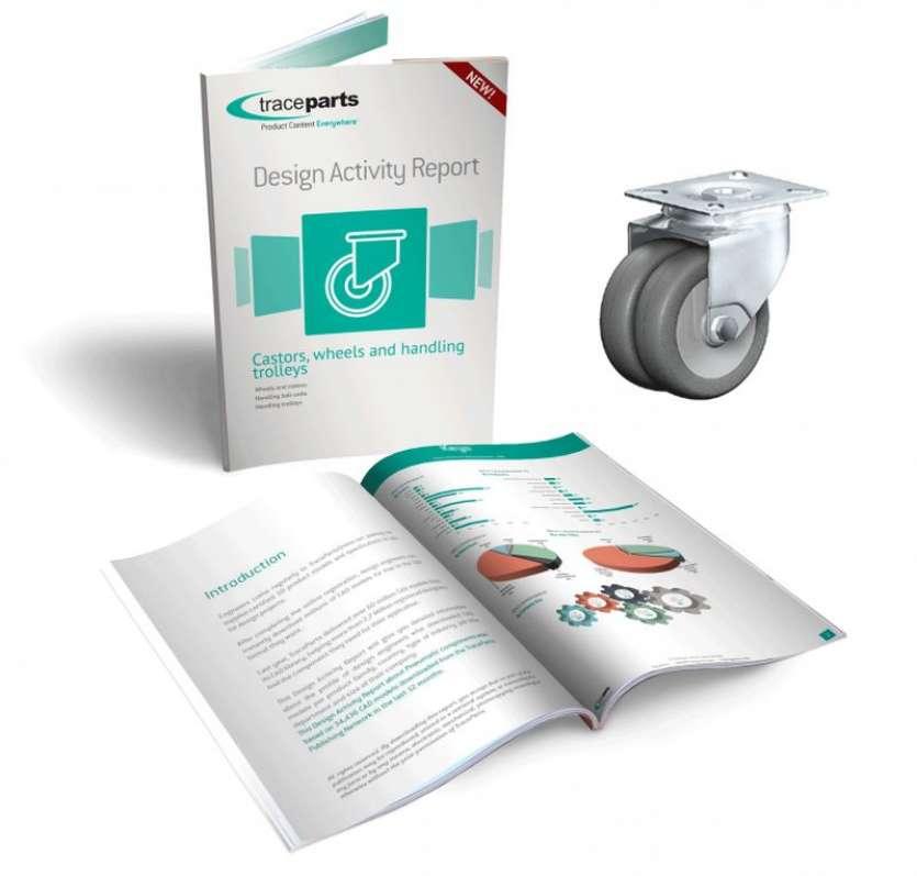 TraceParts publie les chiffres cl�s sur l�utilisation des roulettes, roues, chariots de manutention dans les projets de CAO