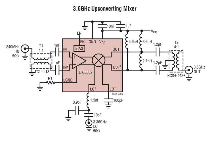 M�langeur actif, basse puissance, pr�sentant une bande passante de 7GHz et un OIP3 � 20dBm