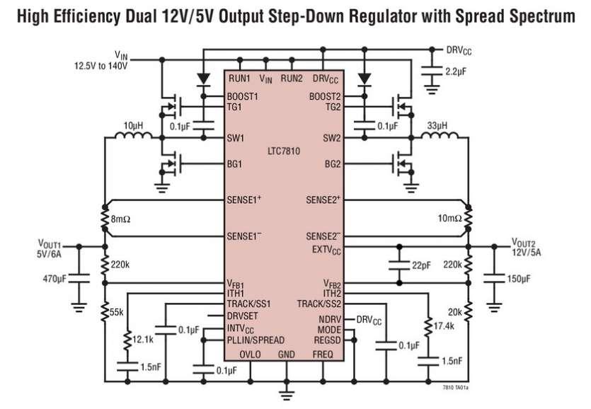 Double contr�leur DC/DC, 150V, abaisseur, synchrone, IQ de 16�A, supprimant les composants externes de protection contre les surtensions