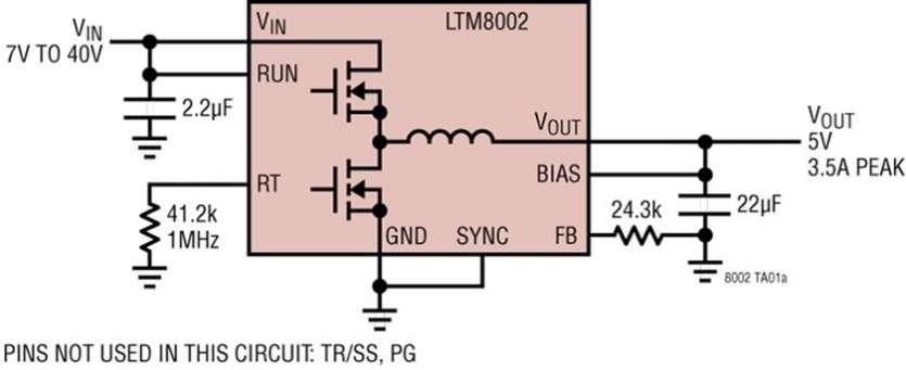 R�gulateur �Module, 40V, 2,5A, 150�C, brochage compatible avec l�analyse des modes de d�faillance et de leurs effets (FMEA), en bo�tier BGA 6,25mm x 6,25mm