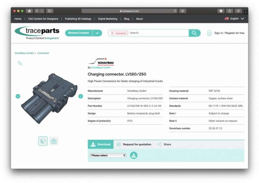 Schaltbau publie son catalogue de produits sur la plate-forme de contenu CAO de TraceParts
